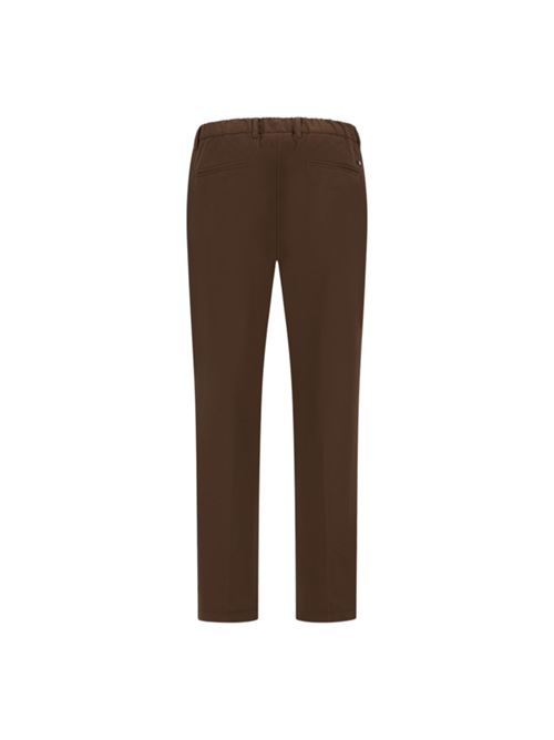 Pantaloni da uomo in tessuto tecnico con coulisse e pinces, colore marrone scuro HERNO | PT000145U125398993